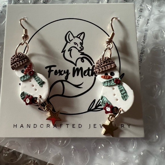 Cute snowman earrings - Picture 2 of 3